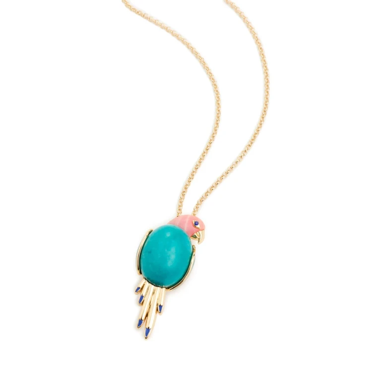 Lele Sadoughi Eileen Parrot Convertible Necklace Turquoise One Size