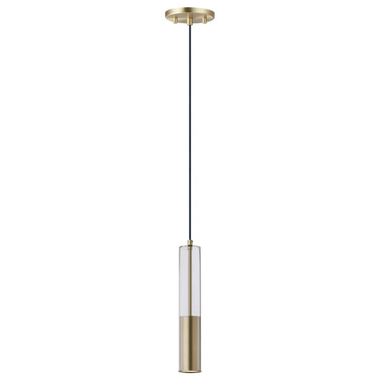 Satin Brass LED Pendant from the Torch Collection