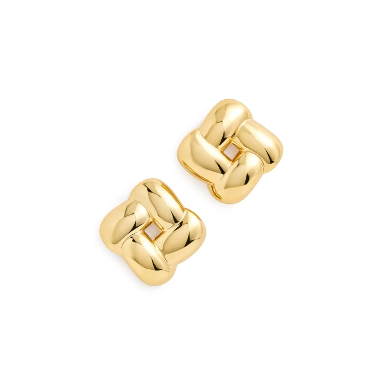 JENNY BIRD Mega Woven Square Earrings High Polish Gold One Size