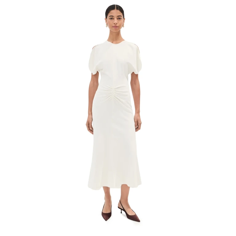 Victoria Beckham Bela Midi Dress Aquamarine 6