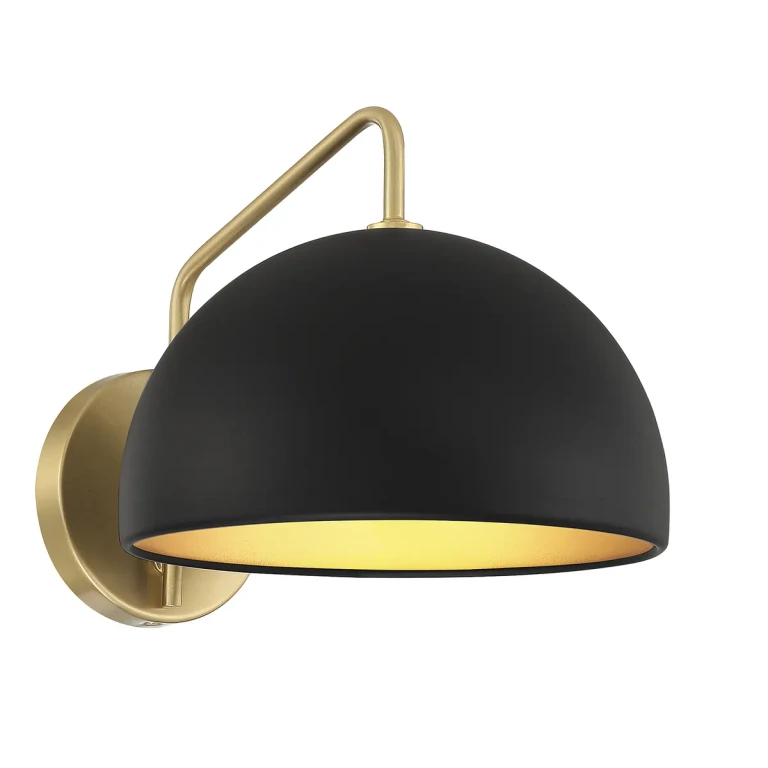 Trade Winds Hazel 1-Light Wall Sconce in Matte Black with Natural Brass - TW92294MBKNB