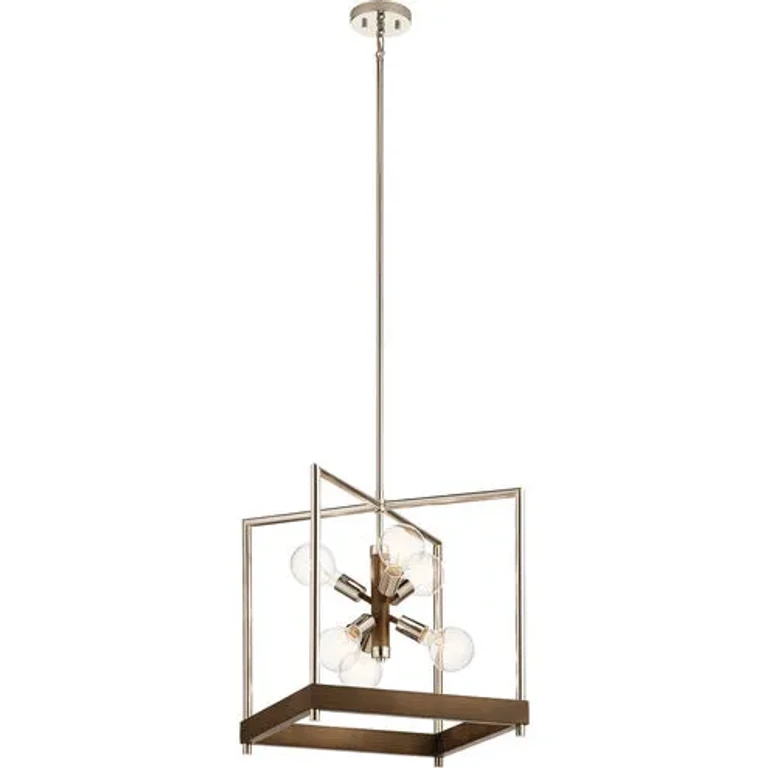 Tanis 6-Light Foyer Pendant in Auburn Stained Finish