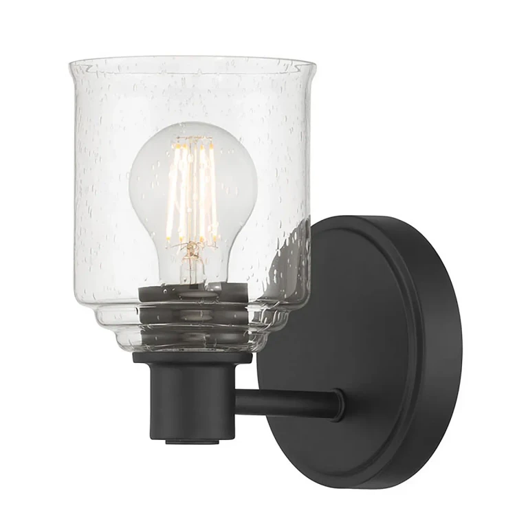 Matte Black Wall Sconce from the Vessair Collection