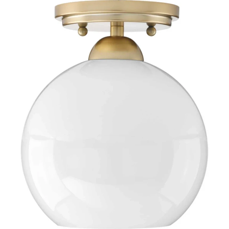 Vintage Gold One Light Flush Mount from the Carisa Collection