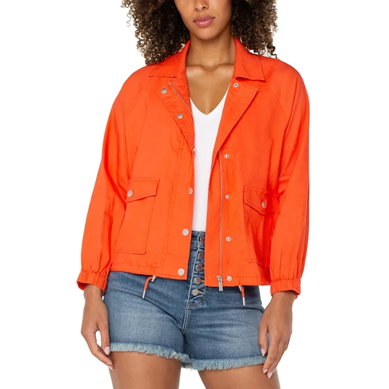 Liverpool Los Angeles Raglan Sleeve Cinched Hem Jacket