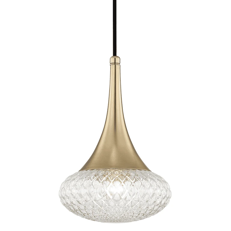 Mitzi Bella 13" Pendant Light in Aged Brass