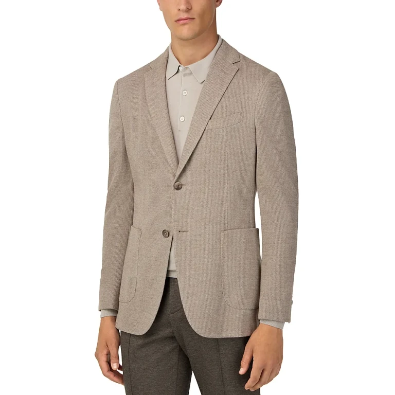Boggi Milano Regular Fit Micro Texture Blazer
