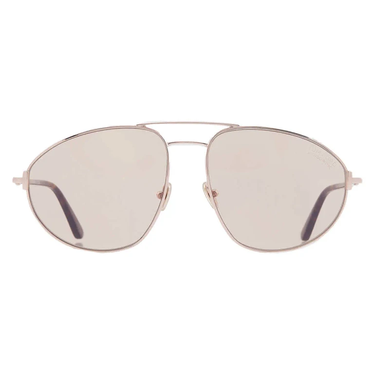 Tom Ford Ken Light Brown Photochromatic Pilot Mens Sunglasses FT1095 28E 60
