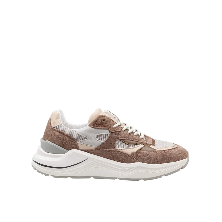 D. A.T. E. Fuga Mesh And Suede Running Sneakers, Sand And Ivory