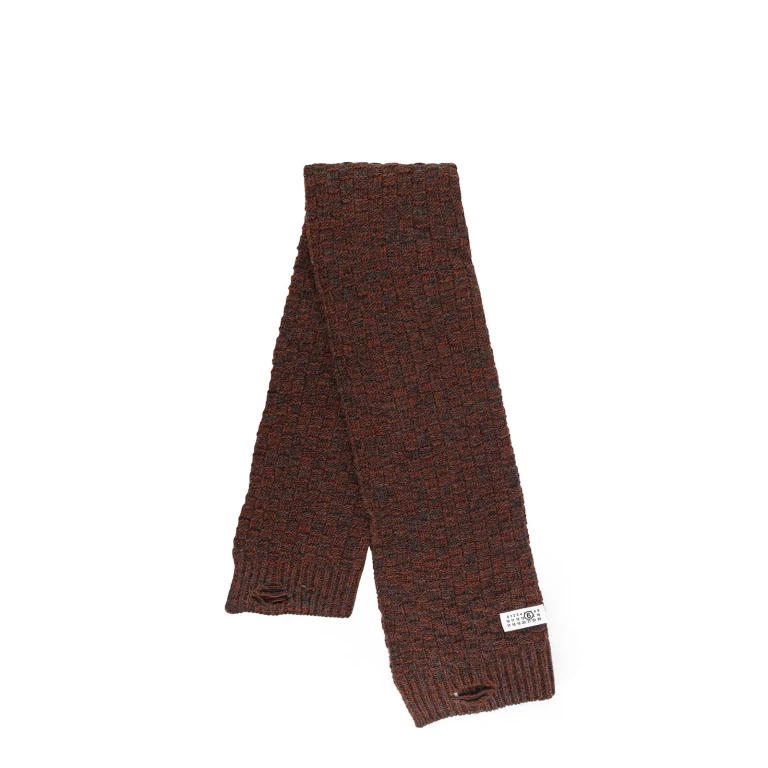 MM6 Maison Margiela Wool Blend Scarf With Distressed Effect