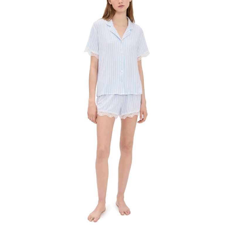 Flora Nikrooz Luna Notch Short Set Blue XS