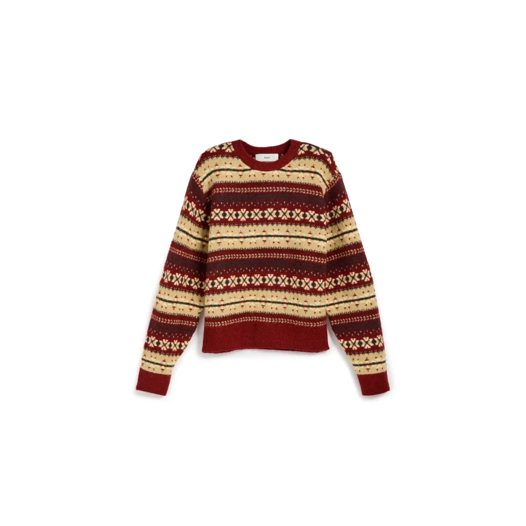 DUNST Unisex Fair Isle Sweater Red L