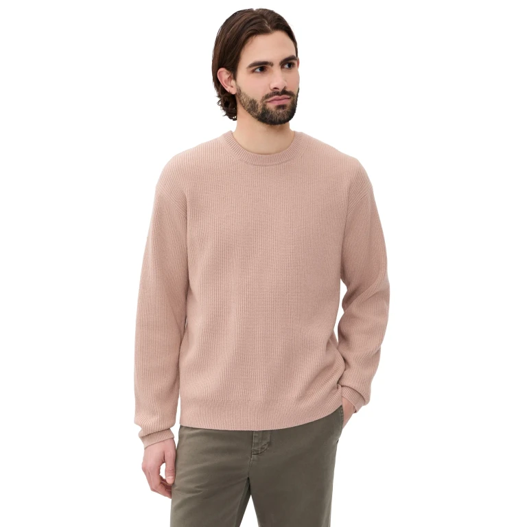 FRAME Ribbed Crew Neck Sweater Light Mauve M