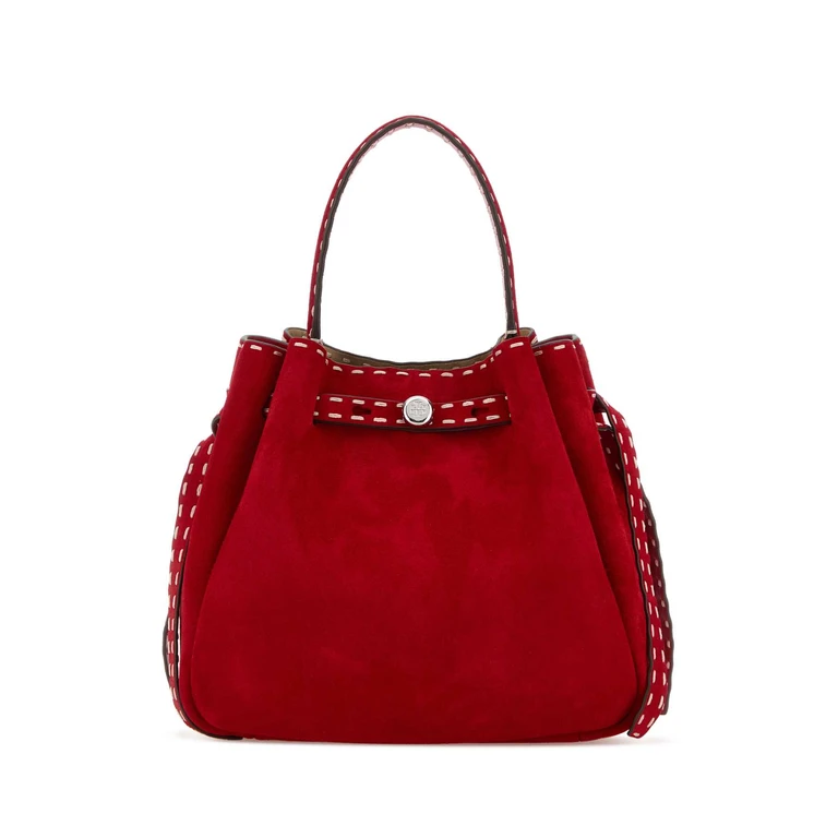 Tory Burch Red Suede Romy Bucket Bag Borse A Tracolla - Women