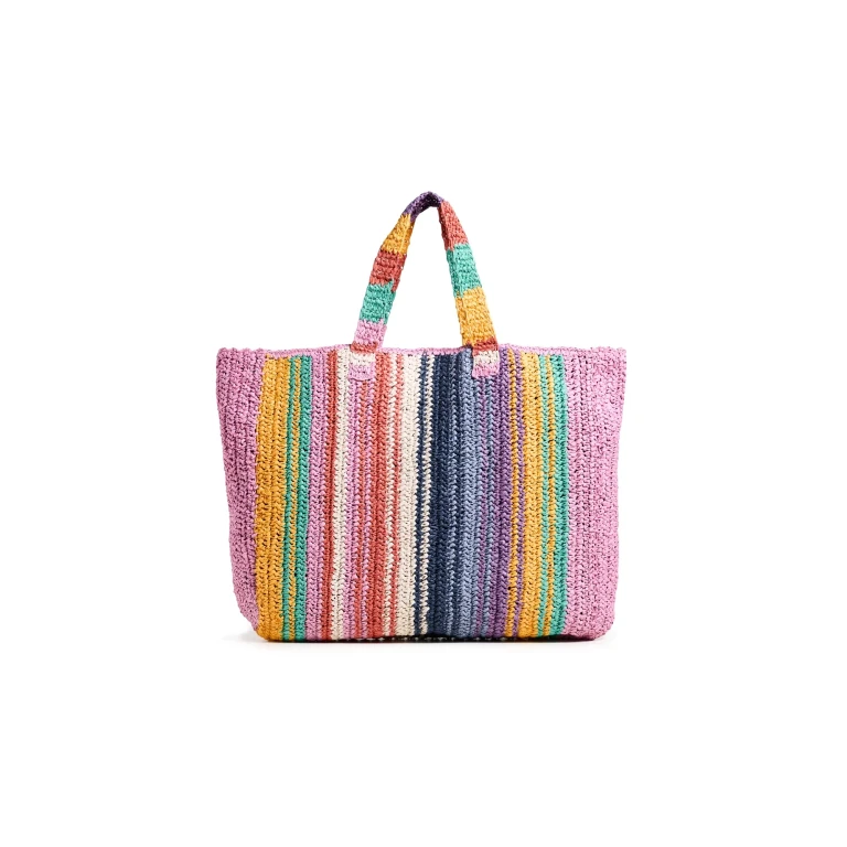 Faherty Straw Stripe Beach Tote Canyon Stripe One Size