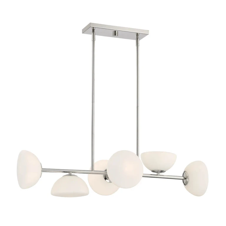 Polished Nickel Six Light Island Pendant from the Zio Collection