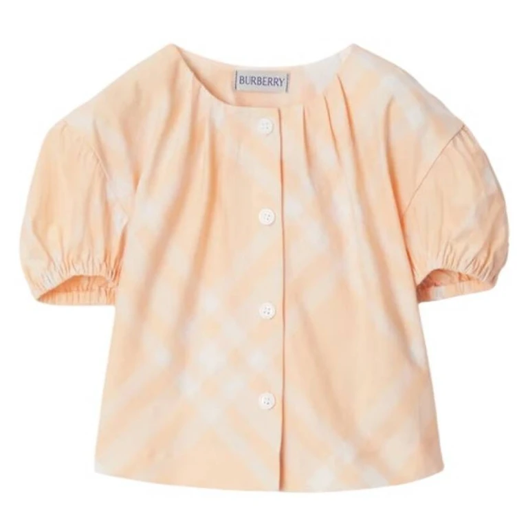 Burberry Kids Sheryl Check Cotton Blouse
