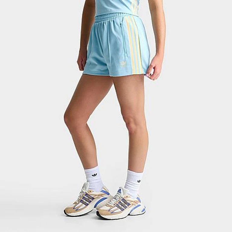 adidas Women's Originals Classic Shorts in Icey Blue/Orange Tint Size: XS