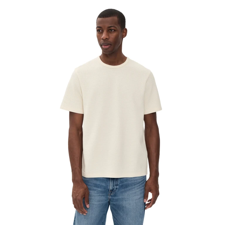 FRAME Jacquard Stripe Tee Navy/Cream Stripe XL