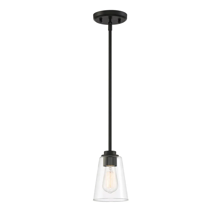Matte Black One Light Mini Pendant from the Westin Collection
