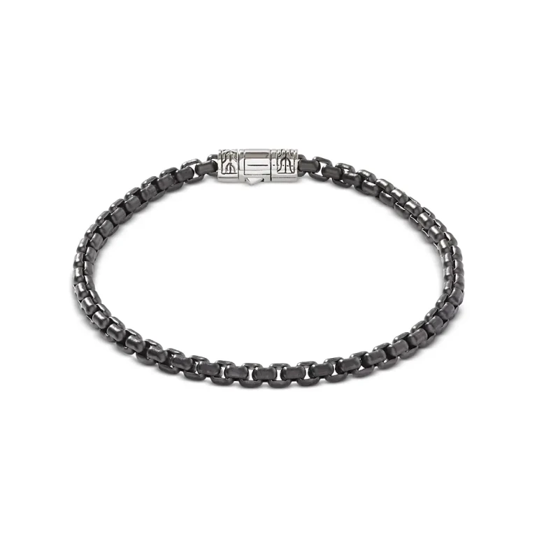 John Hardy Sterling Silver Black Box Chain Bracelet, 4mm