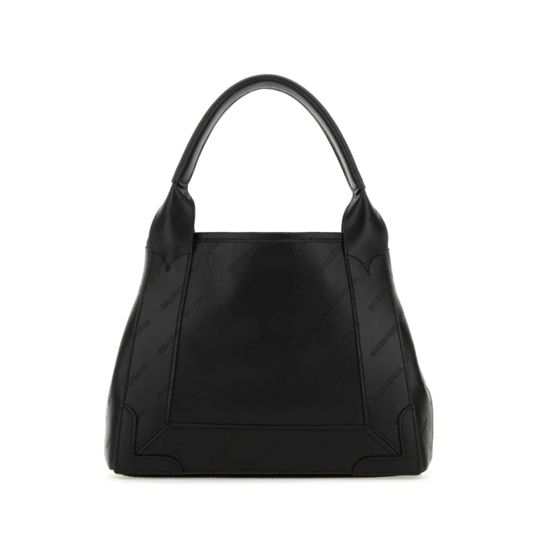 Black Leather Cabas Navy Xs Handbag