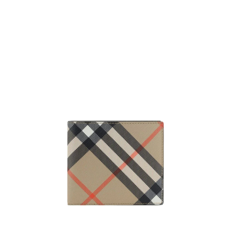 Burberry Check Pattern Zip-up Wallet