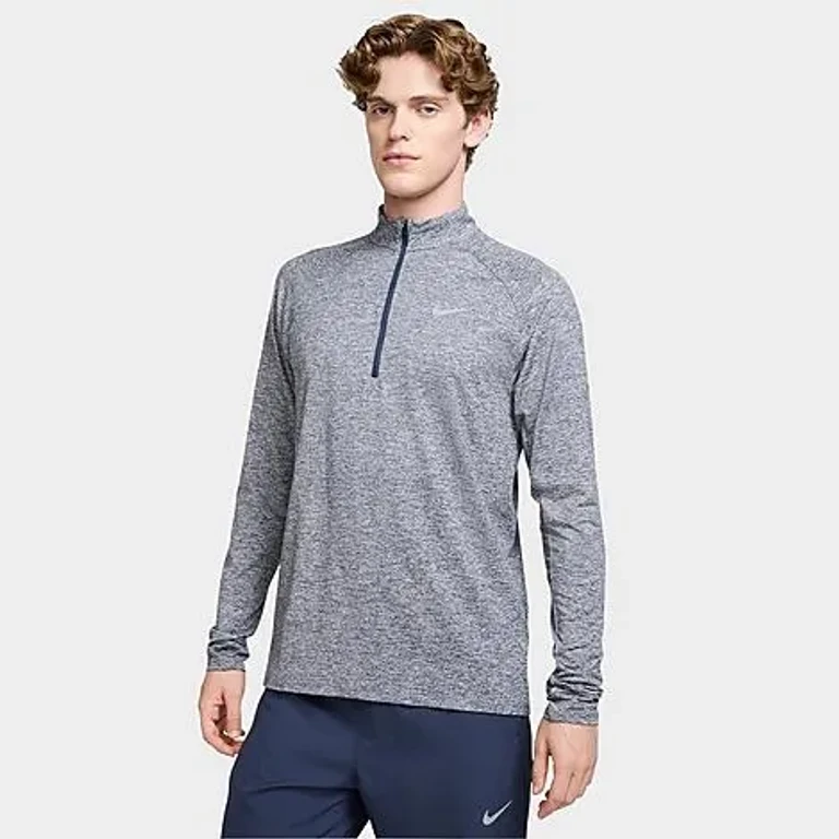 Nike Men's Stride Dri-FIT Quarter-Zip Running Top in Thunder Blue/Heather Size: Small