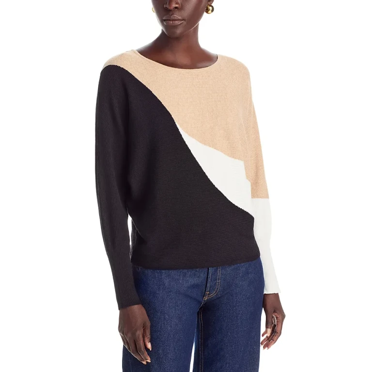 T Tahari Colorblock Dolman Sleeve Sweater