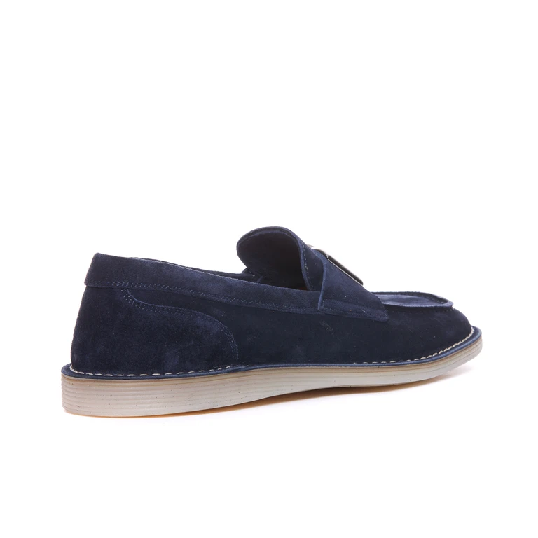 Dolce & Gabbana Flat shoes Blue Suede Leather/rubber Sole - Men