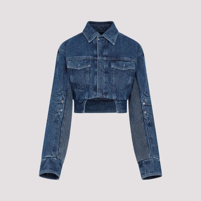 OFF WHITE - Off White Motorcycle Hole Crop Jacket
