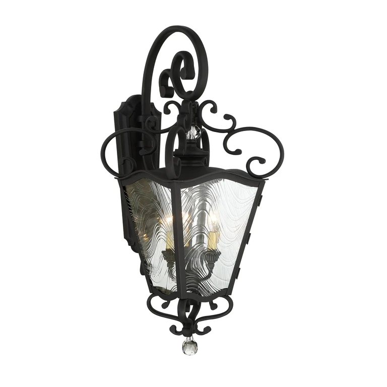 Brixton Ivy 3-Light Outdoor Hanging Light in Coal with Honey Gold Highlight