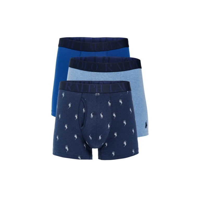 Polo Ralph Lauren Underwear Stretch Classic Fit Trunks 3 Pack Pale Royal/Monroe/Blue Saturn L