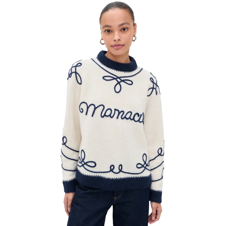 Carolina K Mamacita Sweater Ecru And Marine M