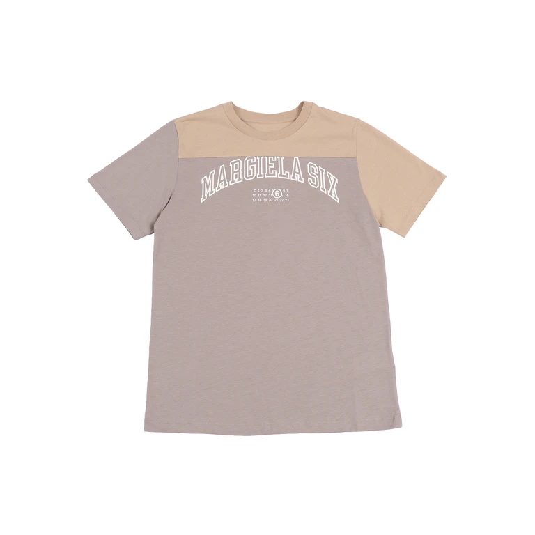 Mm6 Maison Margiela Kids T-shirts Tortora Cotton Short Sleeves T-shirt