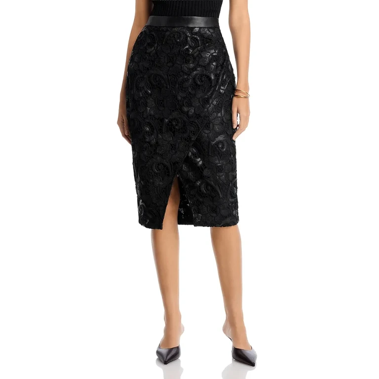Elie Tahari Vivienne Faux Wrap Lace Skirt
