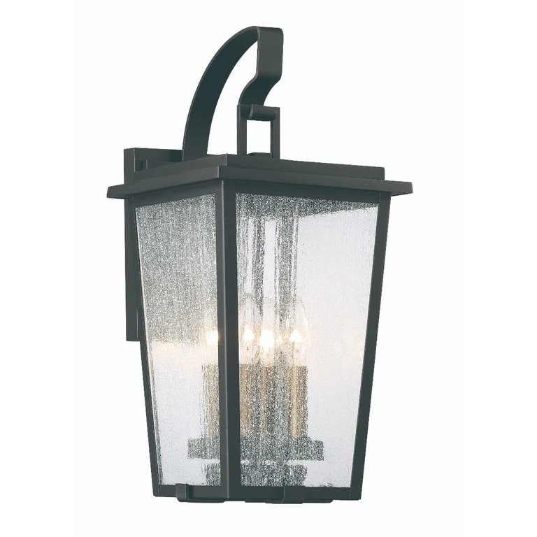 Cantebury 4-Light 20" Outdoor Wall Light in Black with Gold