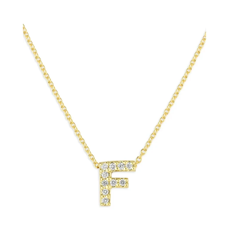 Roberto Coin 18K Yellow Gold and Diamond Initial Love Letter Pendant Necklace, 16
