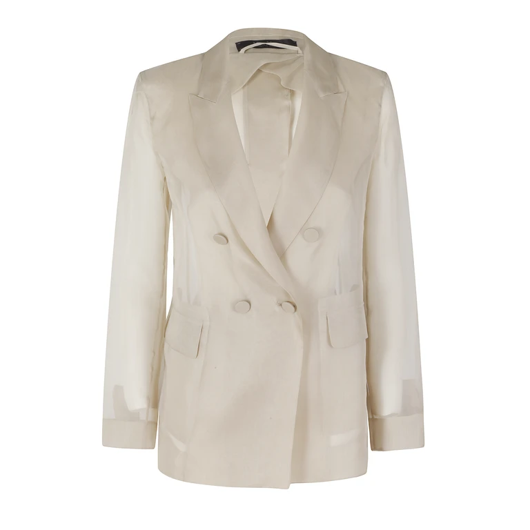 Max Mara Pianoforte Slogan Nude & Neutrals Silk Giacca - Women