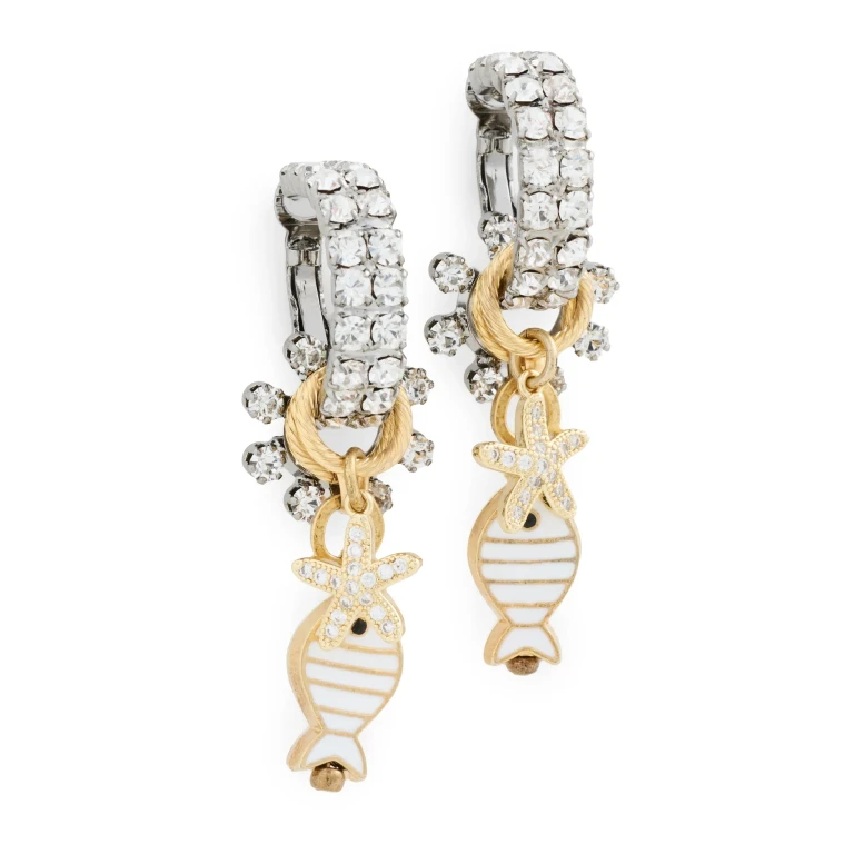 Elizabeth Cole Muriel Earrings White One Size