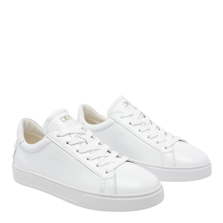 Tod's Tods Sneakers White Calf Leather/rubber Sole - Women