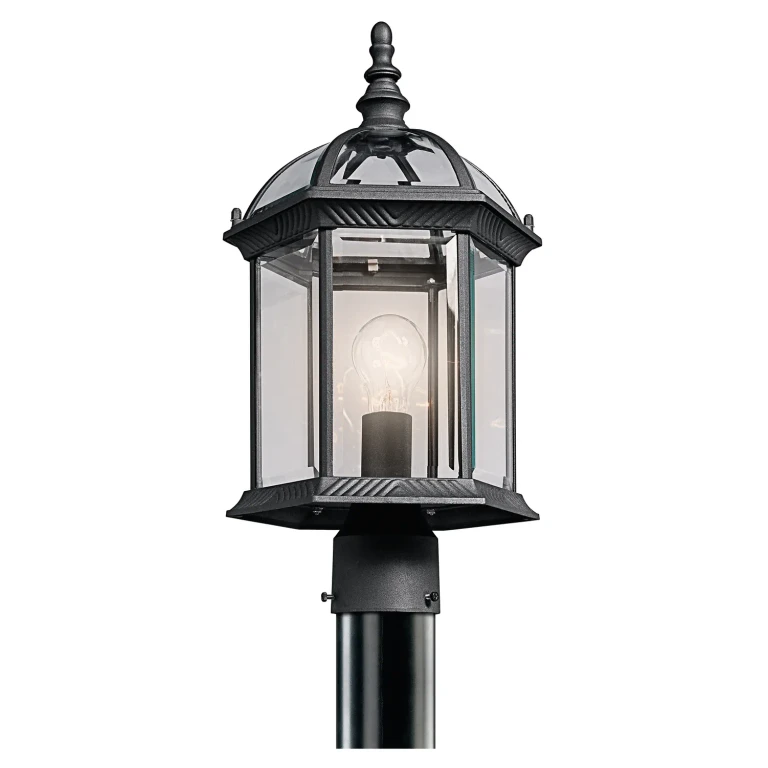 Barrie Outdoor Post Lantern in Black Material
