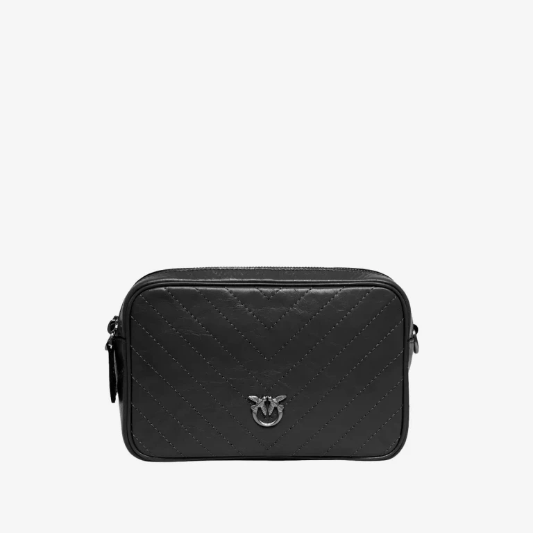 Pinko Chevron Leather Shoulder Bag