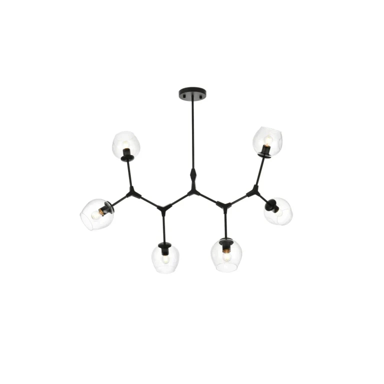 Black Six Light Chandelier from the Cavoli Collection