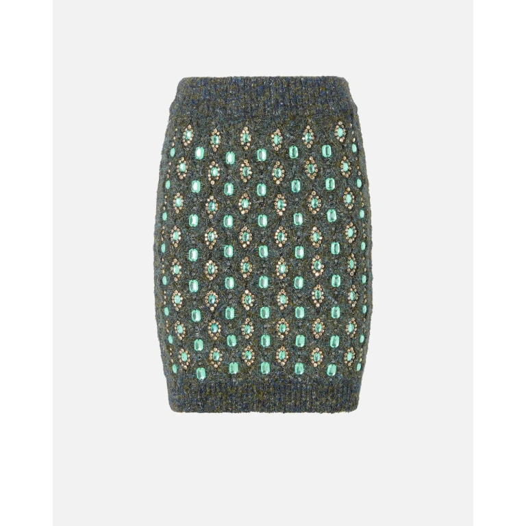 Pinko - 쥬얼 자수 니트 스커트