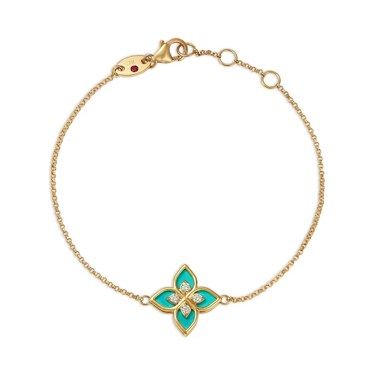 Roberto Coin 18K Yellow Gold Diamond Ceramic Venetian Princess Bracelet