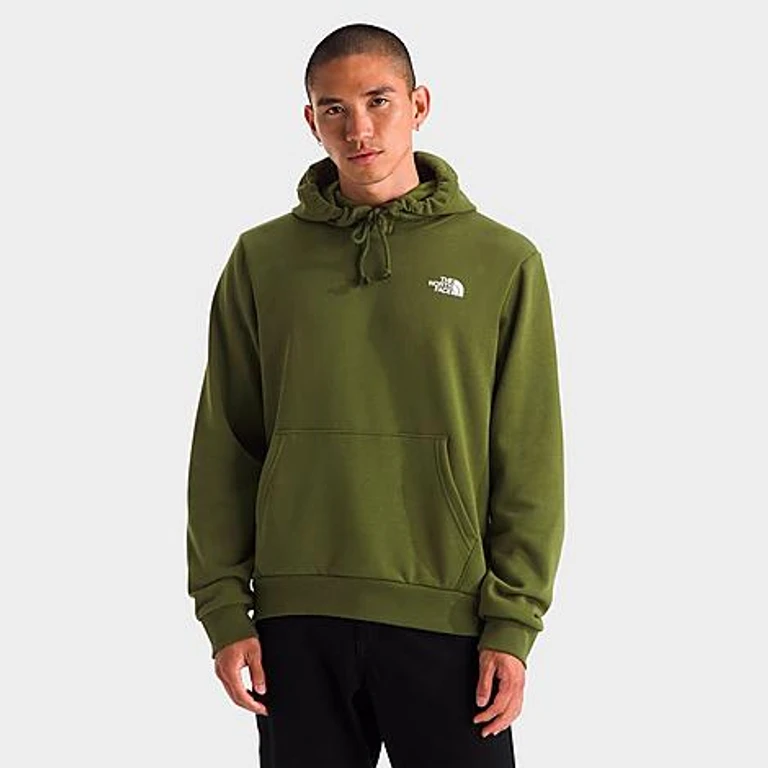 The North Face Men's Evolution Box Camo Fill Pullover Hoodie in Woodland Green Size: XS