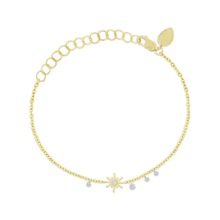 Meira T 14K White & Yellow Gold Diamond Starburst Charm Chain Bracelet