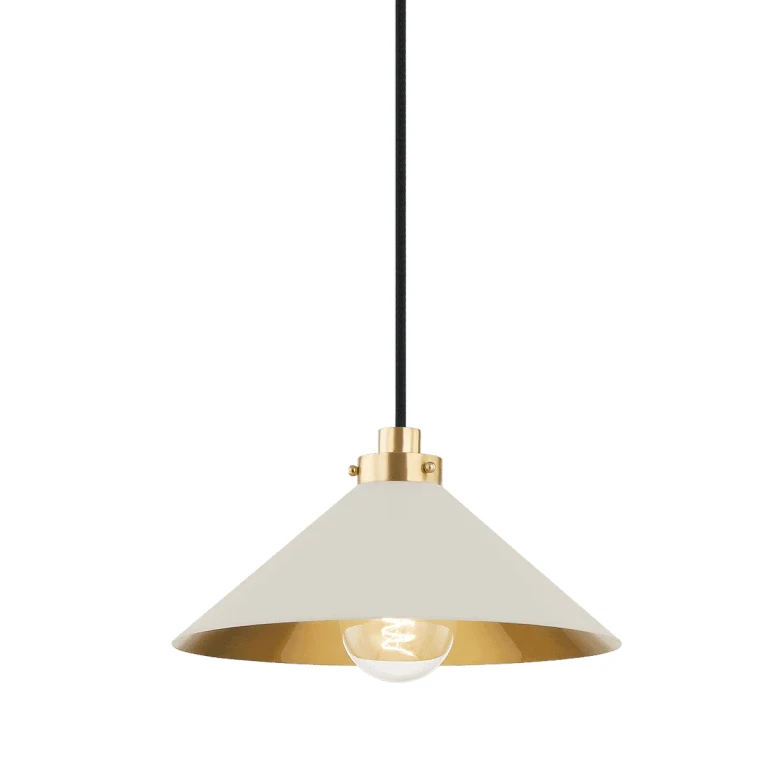 Aged Brass One Light Pendant from the Clivedon Collection