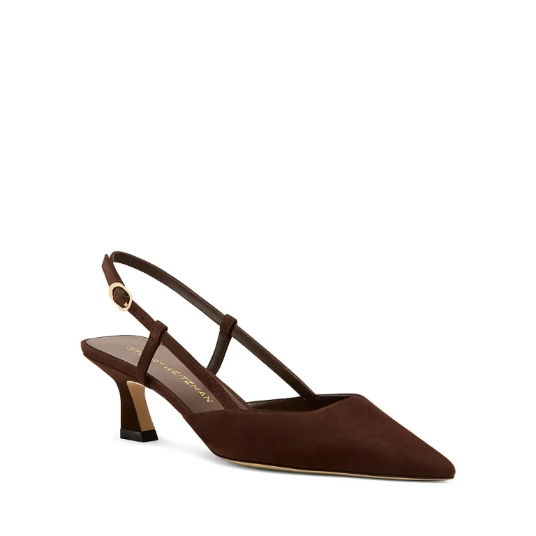 Stuart Weitzman Women's Vinnie 50 Slingback Suede Pumps